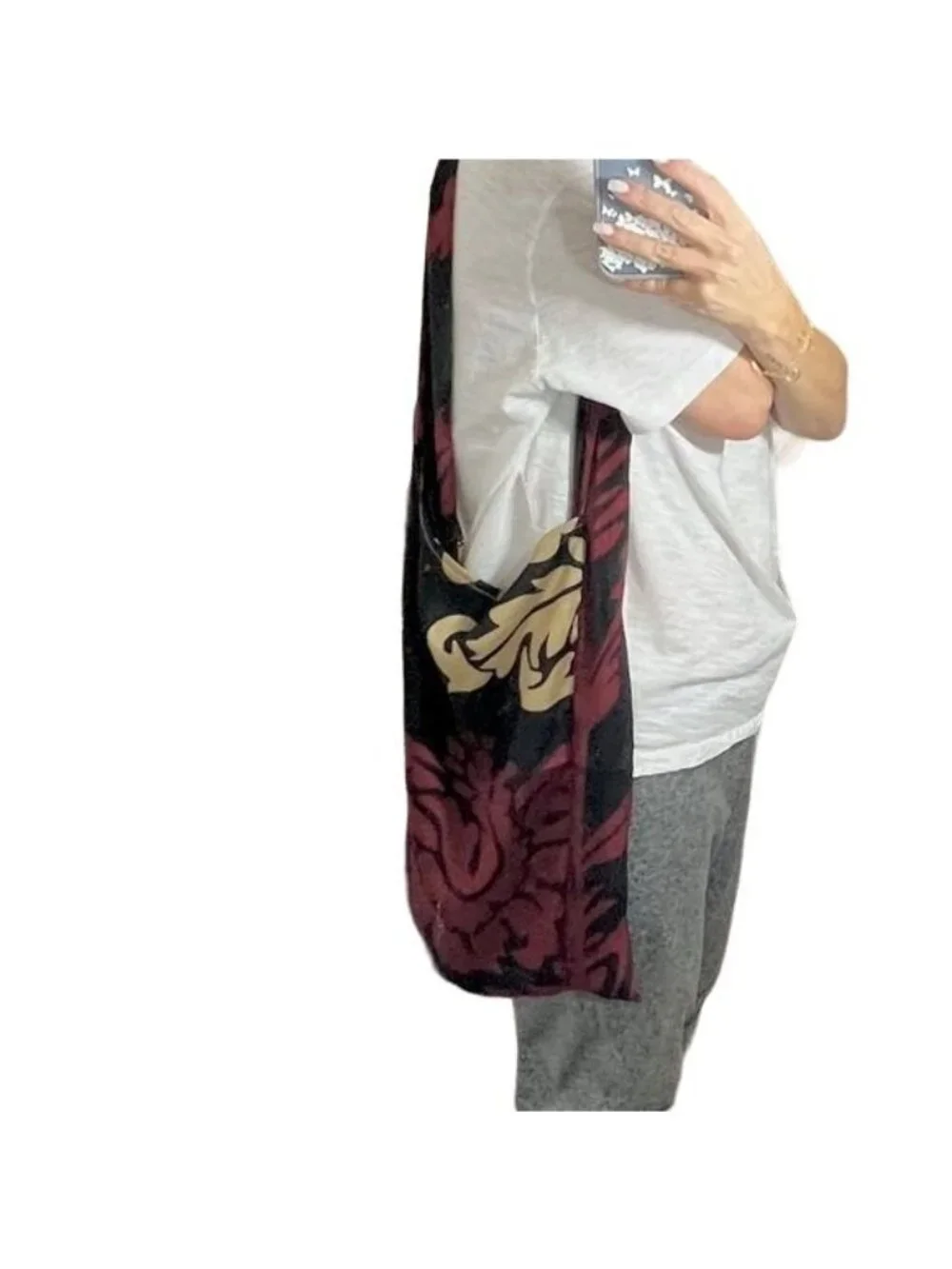 Vintage Silk Shoulder Bag Tote Boho Bohemian